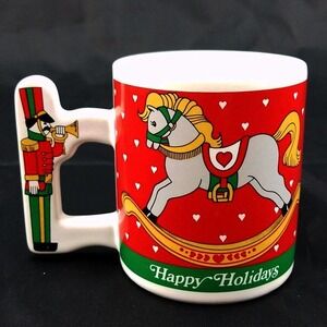 Toy Soldier Rocking Horse Love Mug Happy Holidays Christmas Tea Mug Cup 9oz